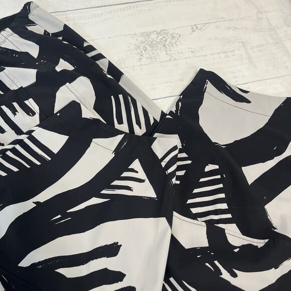 Porto San Francisco Italy Pants sz 2 Medium Black Gray Geometric Lantern Balloon - Picture 6 of 10